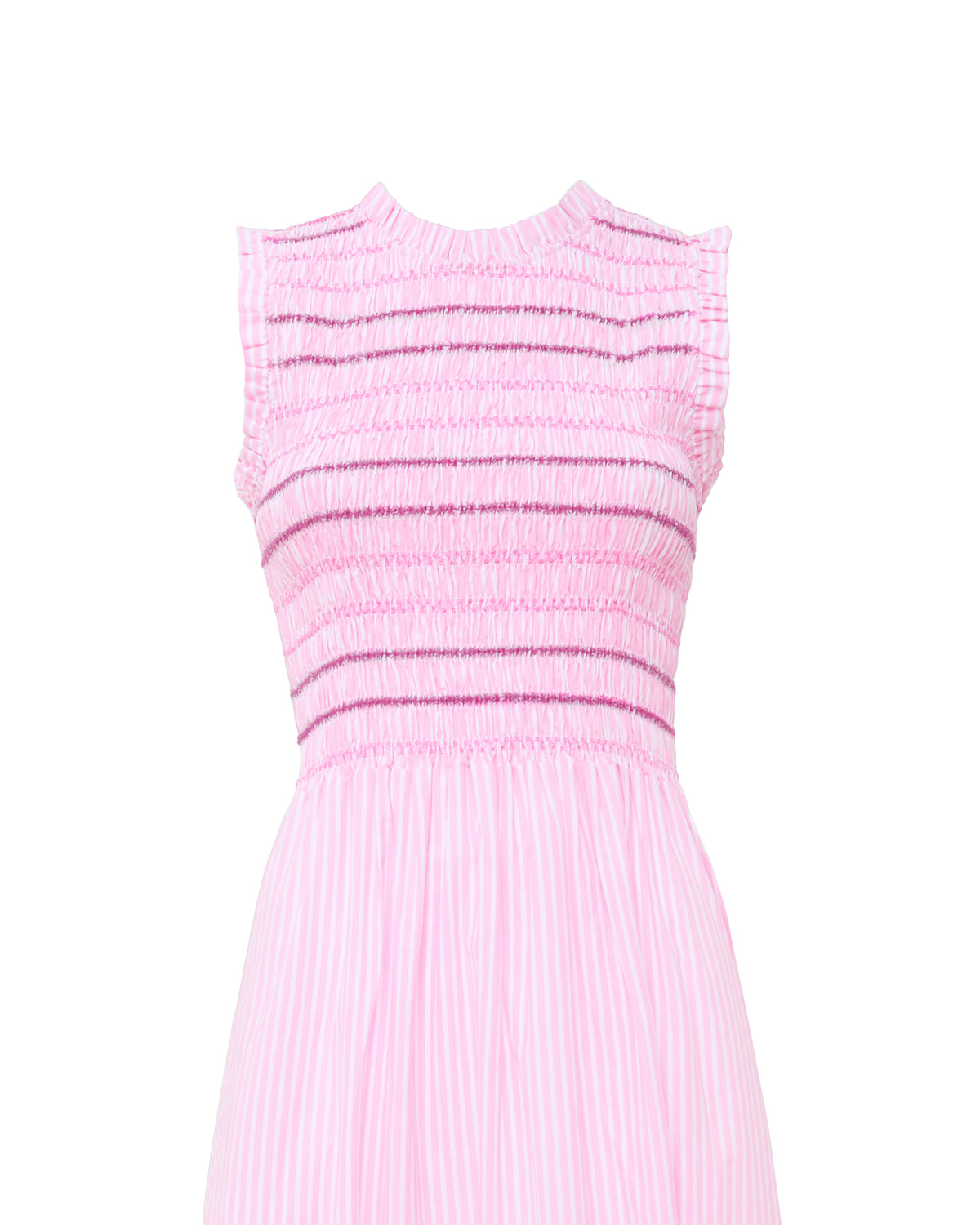 Nerina Maxi Dress in Pink & White Stripes