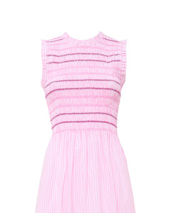 Nerina Maxi Dress in Pink & White Stripes