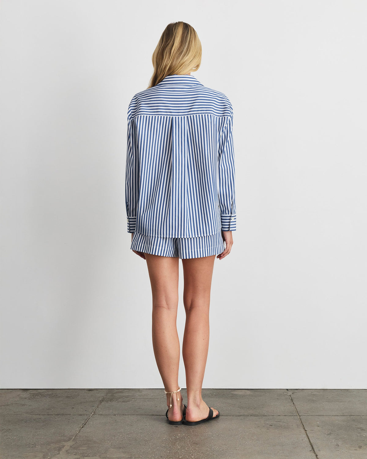 Noa Top in Optic White/French Blue Stripe