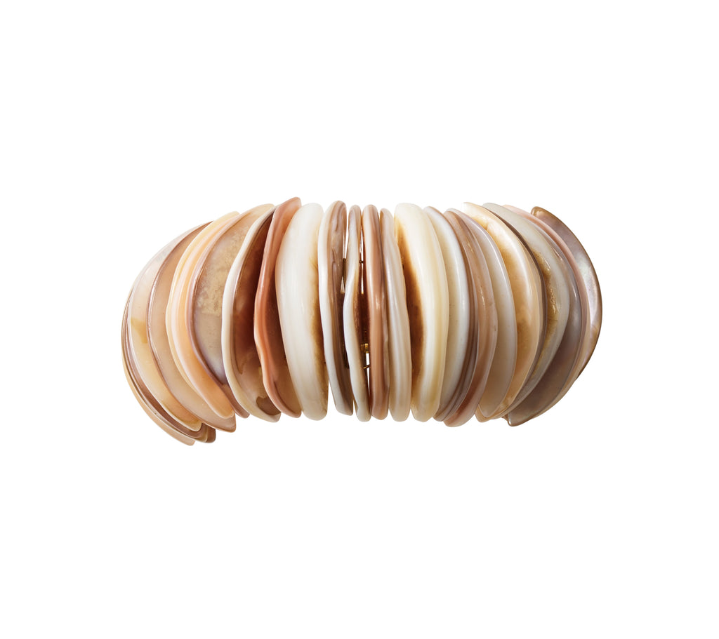 Shell Arc Napkin Ring in Natural & Ivory, Set of 4