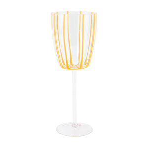 Nuovo Stripe Wine Glass in Yellow