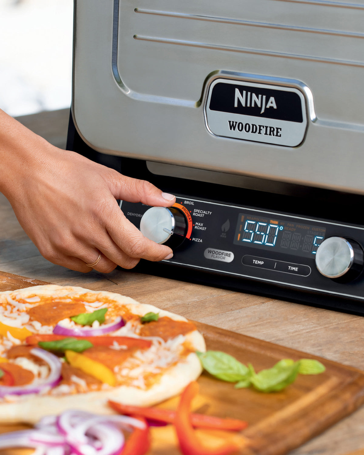 Woodfire 8-in-1 Outdoor Pizza Oven in Red