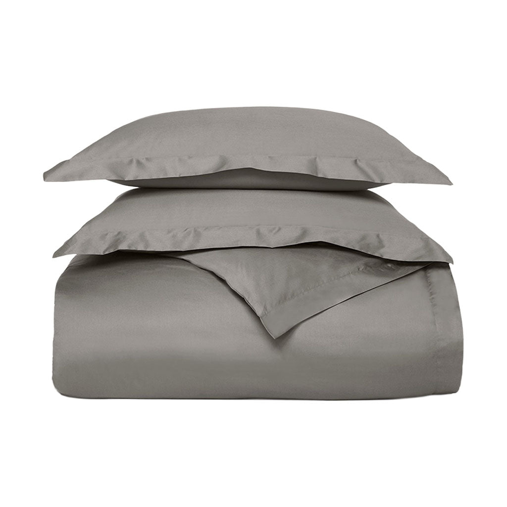 Signature Hemmed Duvet Set in Stone
