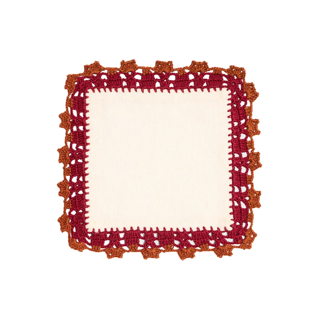 Crochet Embellished Cocktail Napkins, Set of 6
