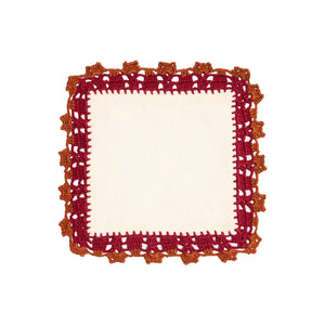 Crochet Embellished Cocktail Napkins, Set of 6