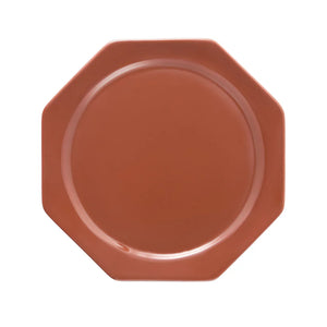 Octagonal Dessert Plate in Burgundy