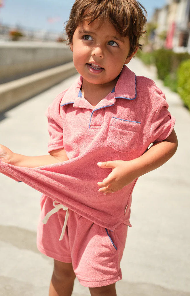 Boy’s Poppy Red French Terry Polo