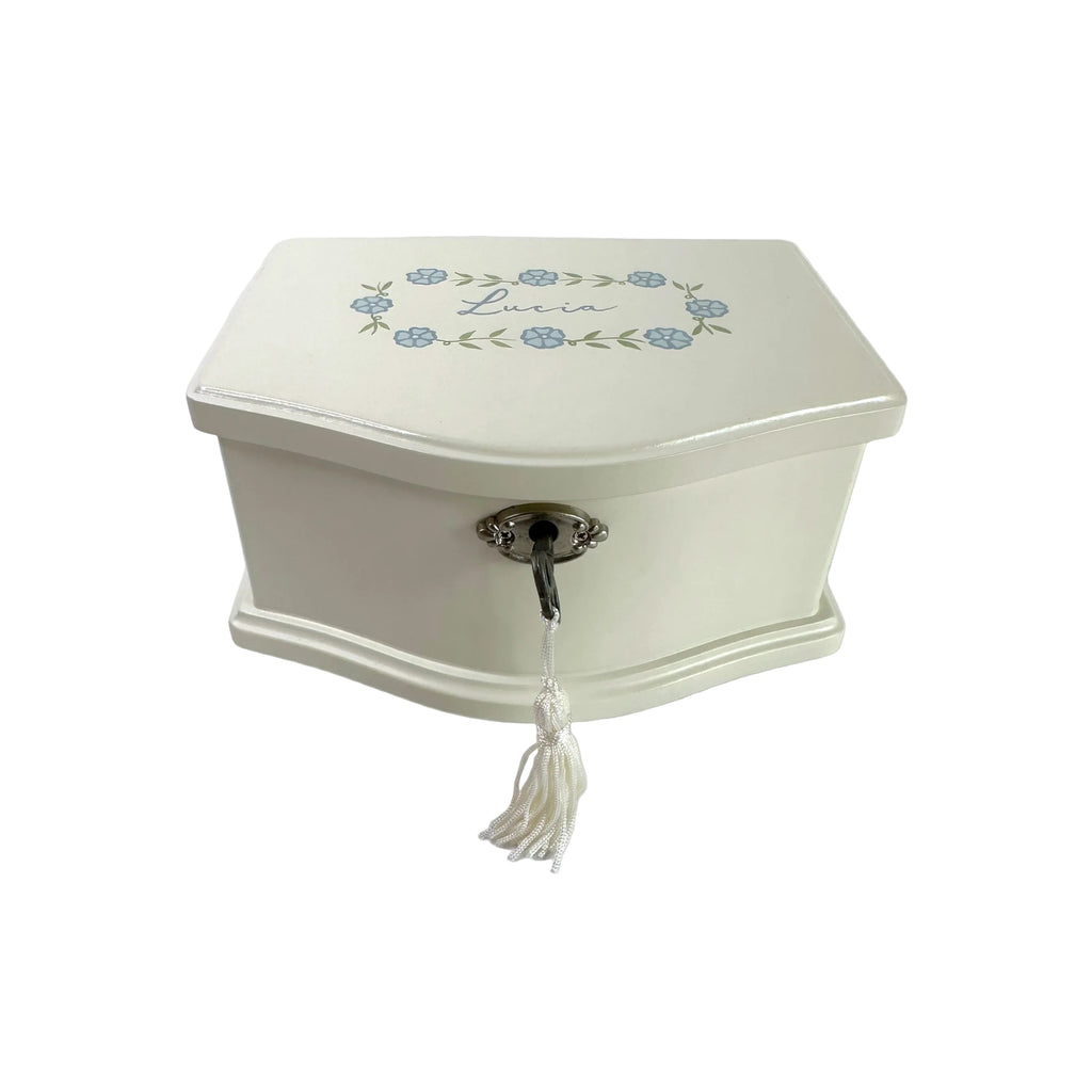 Musical Ballerina Box in Blue Floral