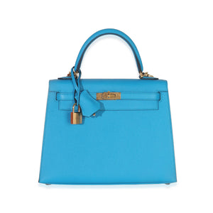 Hermès Blue Frida Epsom Sellier Kelly 25 GHW