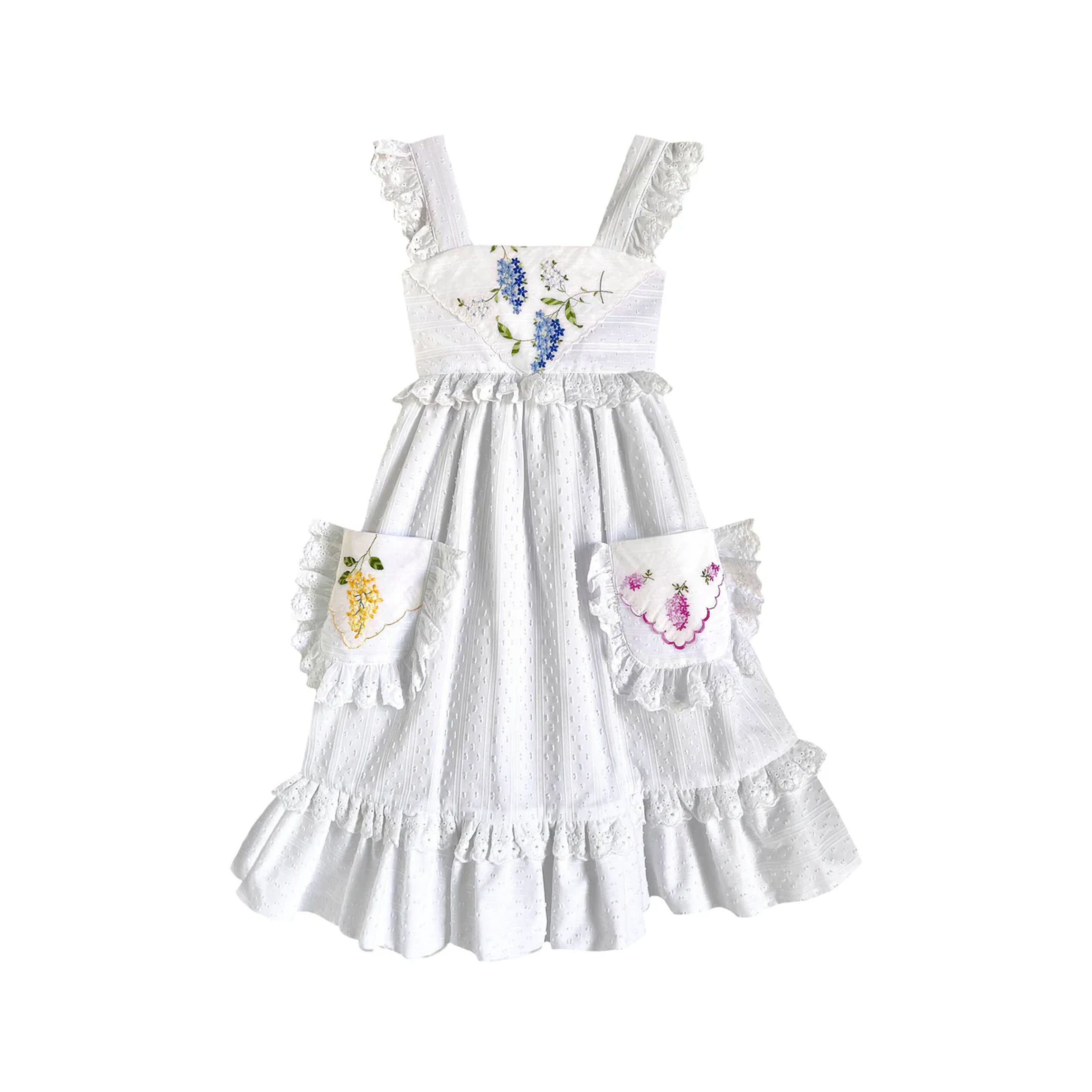 Heirloom Handkerchief Dress in Dancing Lilac Bunches, 8Y