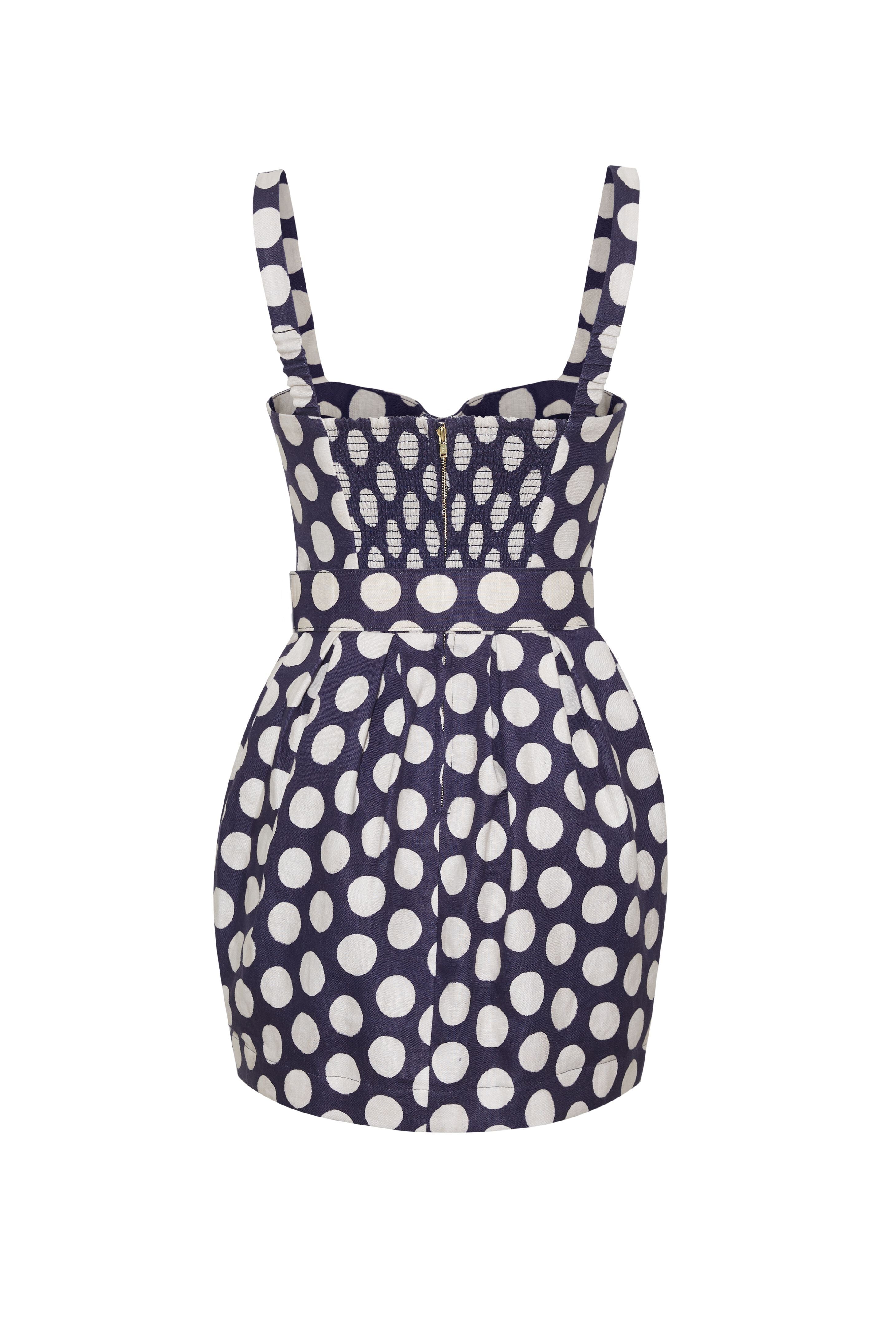 Etna Dress in Celeste Dot Navy