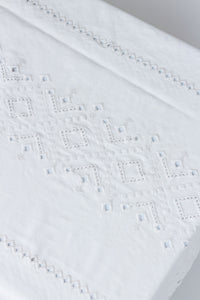 Ojete Rectangular Tablecloth in White