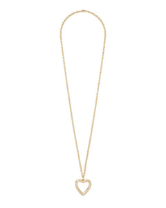 The Puffy Open Heart Necklace in Gold