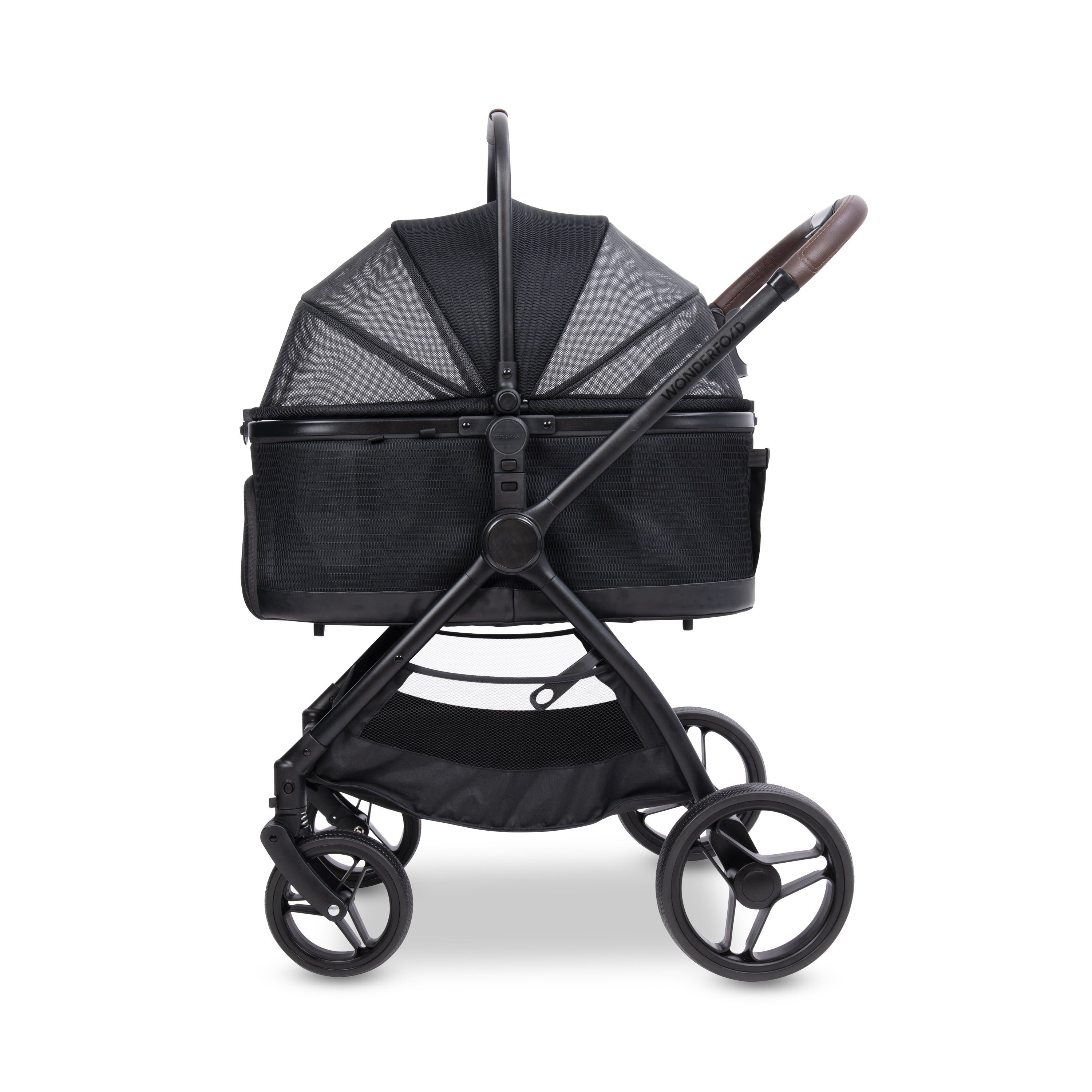 WonderFold P3 Convertible Pet Stroller for Small to Medium Pets in Black