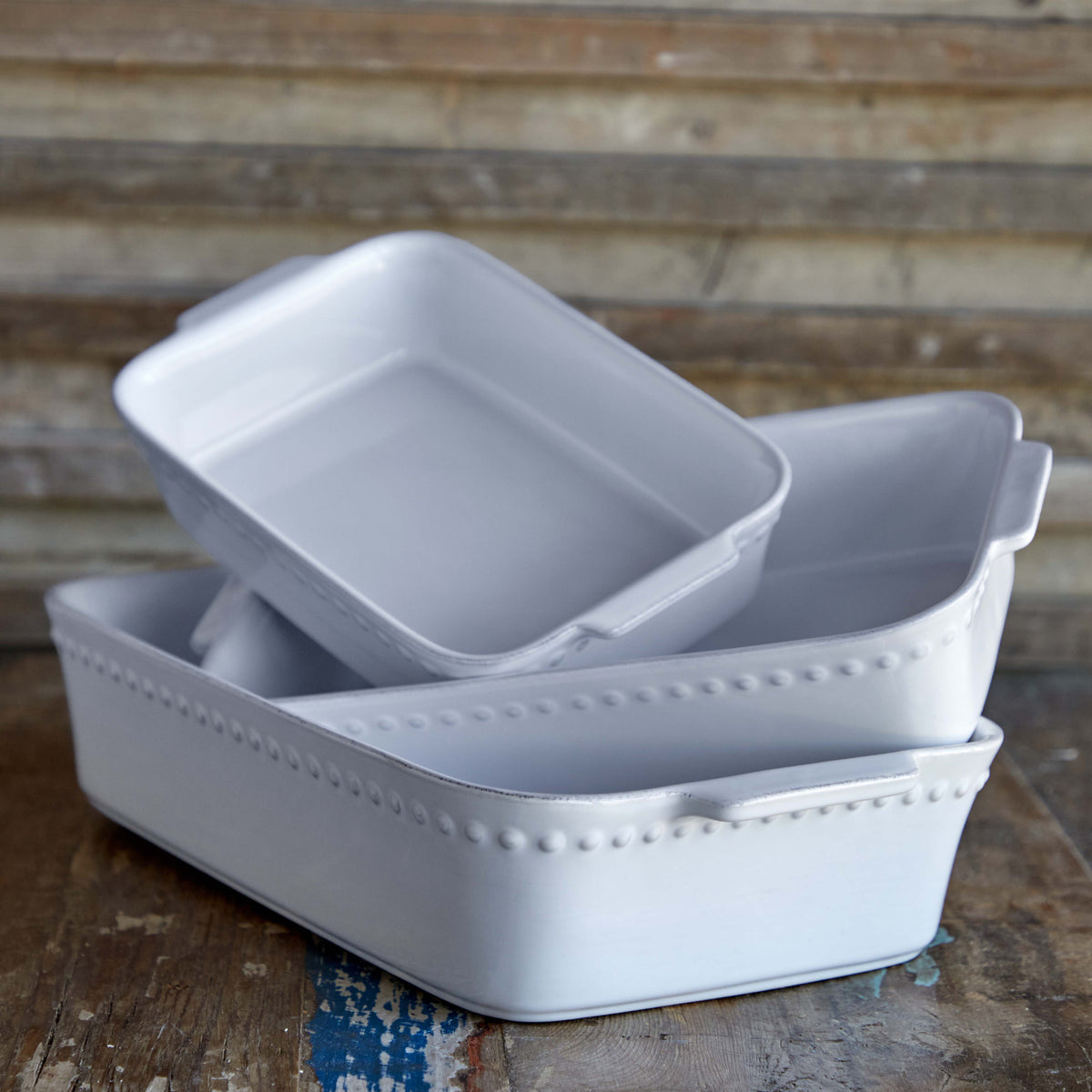 Pearl Collection Rectangle Baker 13" in White