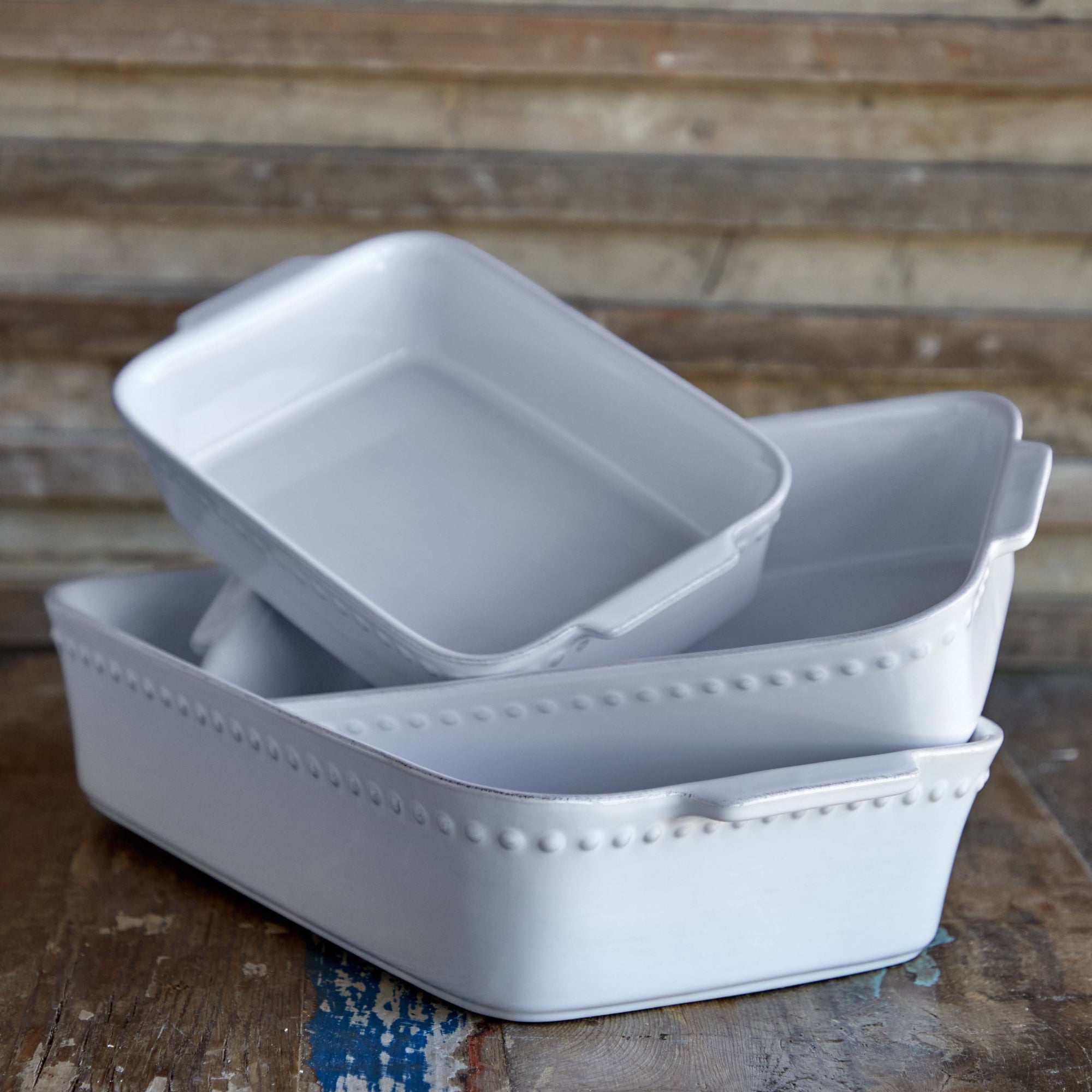 Pearl Collection Rectangle Baker 15" in White