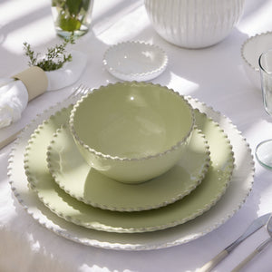 Pearl Collection Cereal Bowls in Lilly Green, Set of 6