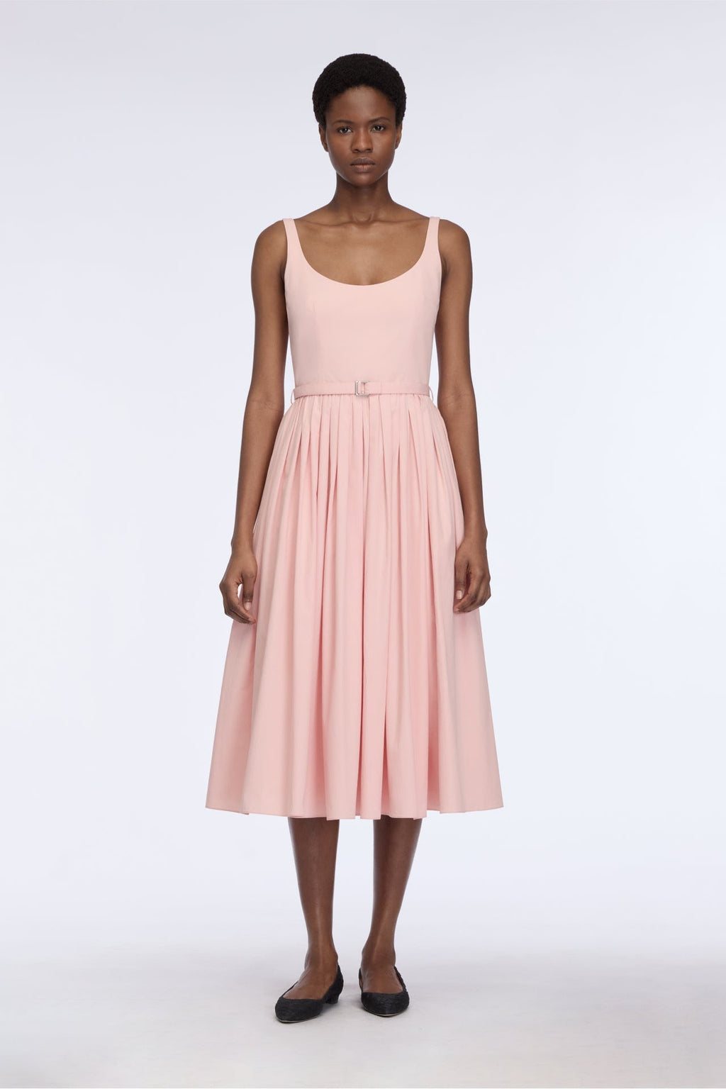 Eglantine Dress in Light Pink Cotton Poplin