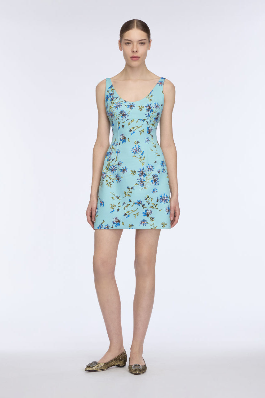 Einna Dress in Blue Magnolia Taffeta Faille