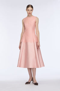 Mara Dress in Pink Embossed Cloque