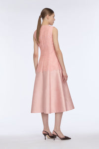 Mara Dress in Pink Embossed Cloque