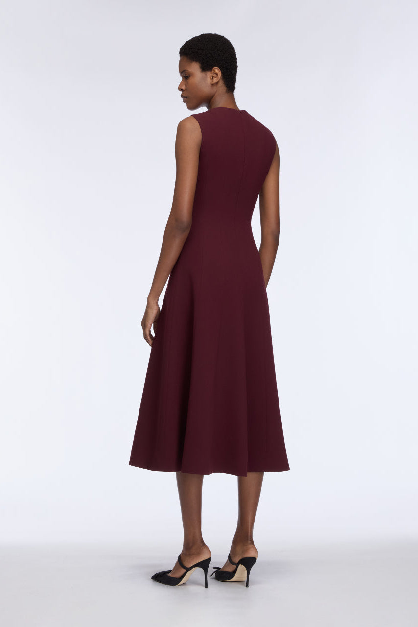 Meryl Dress in Plum Single Wool Crepe