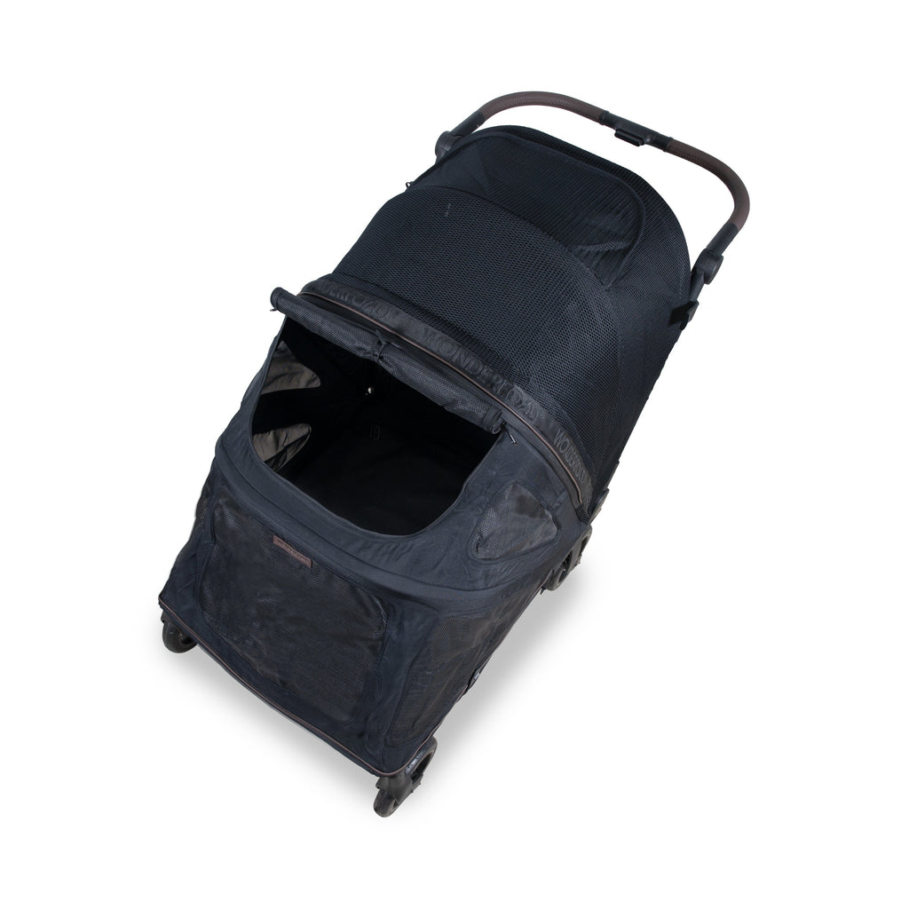 WonderFold PF Flat Fold Pet Stroller Large in Graphite Black
