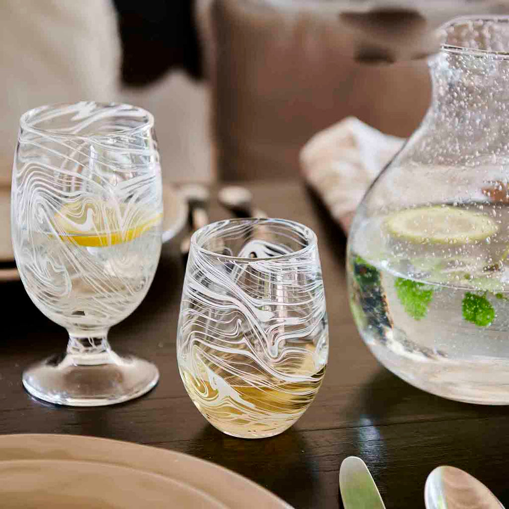 Puro Marbled Goblet in White