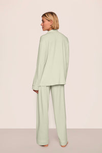 Gisele Long PJ Set in Mint Cream & Ivory