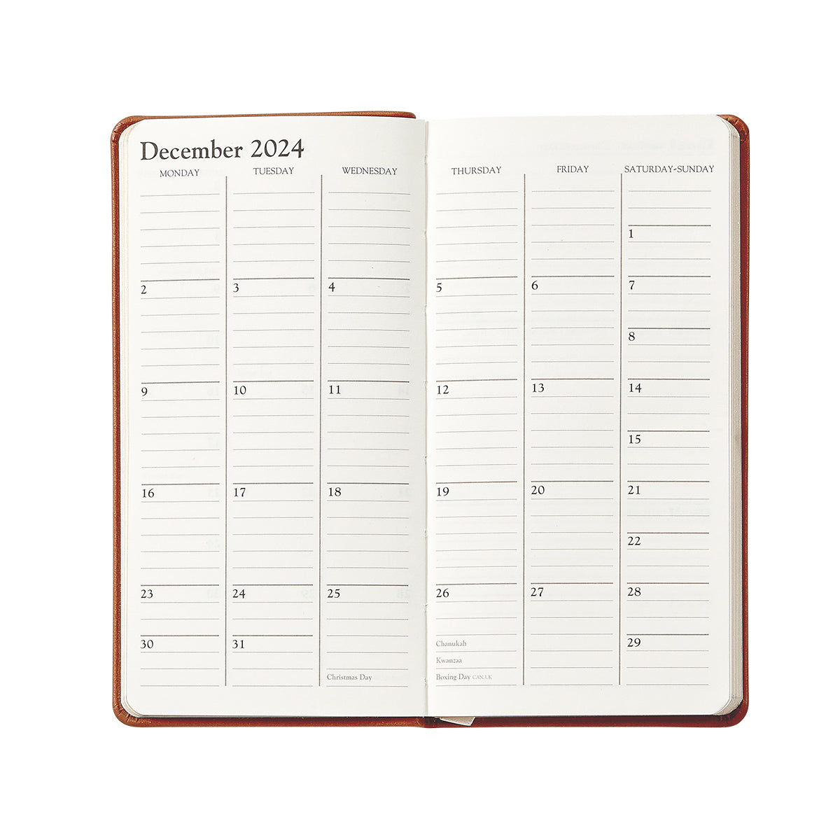 2026 6" Pocket Datebook in Wine Pebble Grain Leather