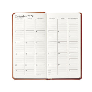 2026 6" Pocket Datebook in Wine Pebble Grain Leather