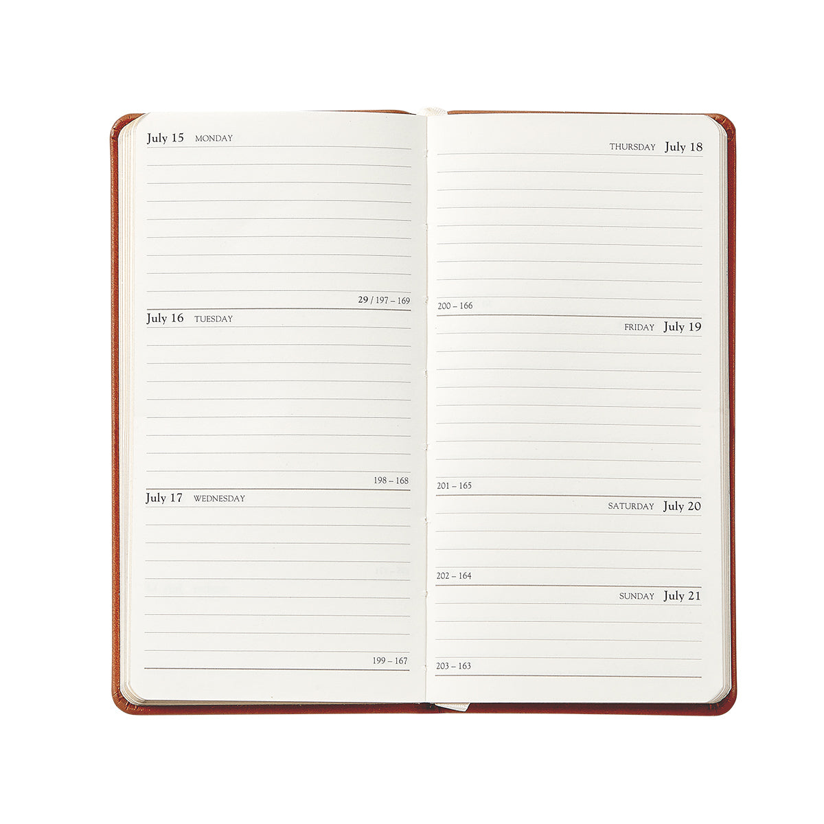 2026 6" Pocket Datebook in Bordeaux Traditional Leather