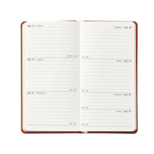 2026 6" Pocket Datebook in Bordeaux Traditional Leather
