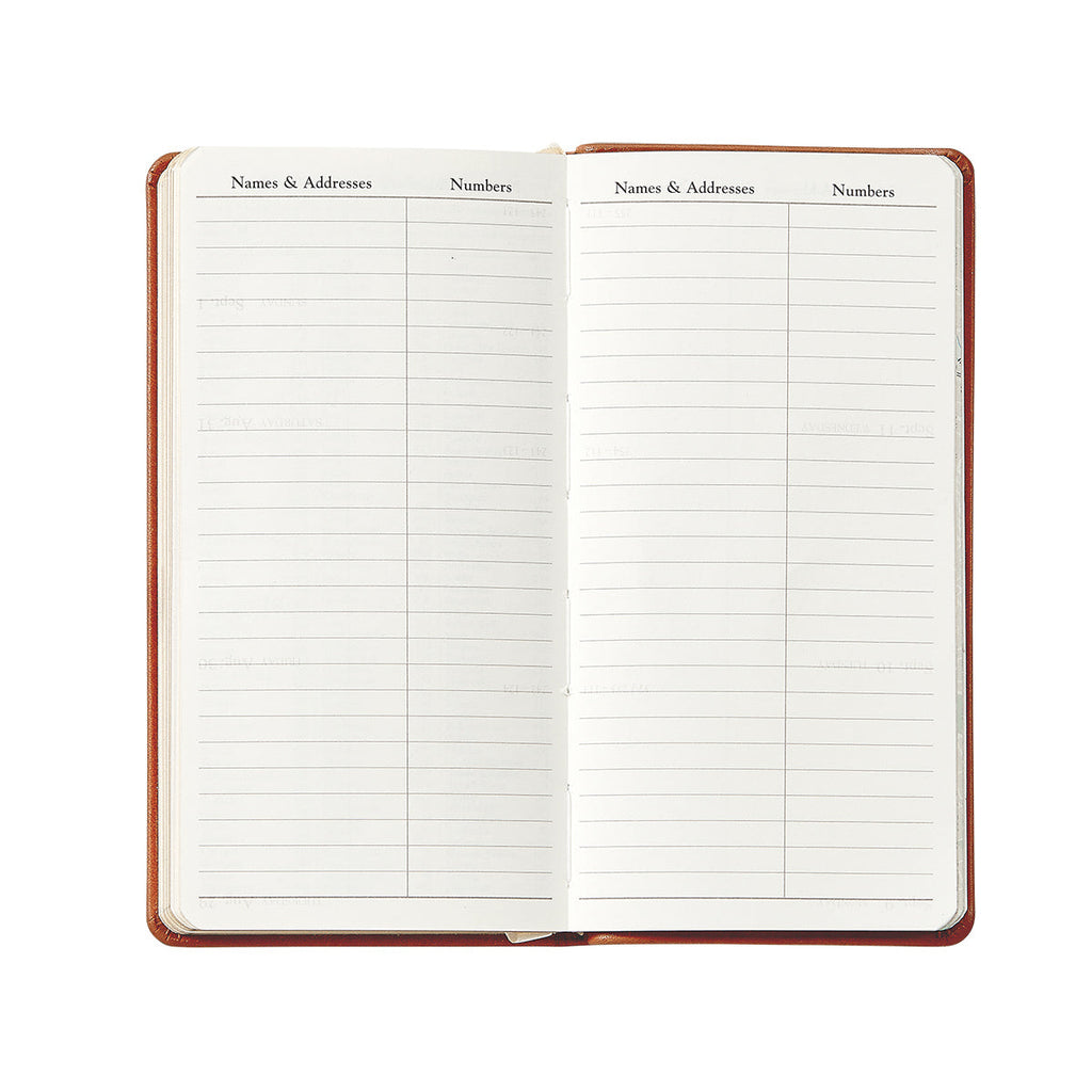 2026 6" Pocket Datebook in Beechwood Pebble Grain Leather