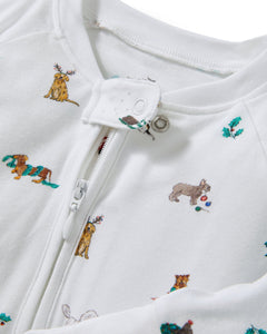 Baby’s Pima Peekaboo Romper in Jingle Paws