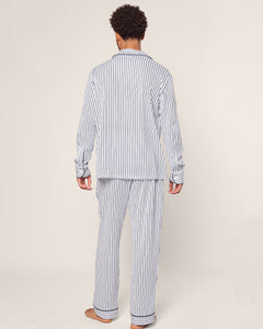 Men’s Pima Pajama Set in Navy French Ticking