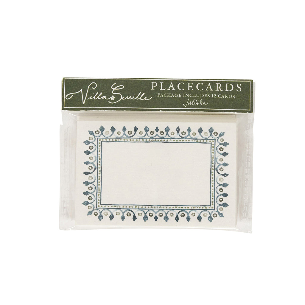 Villa Seville Place Card, Set of 12 in Chambray
