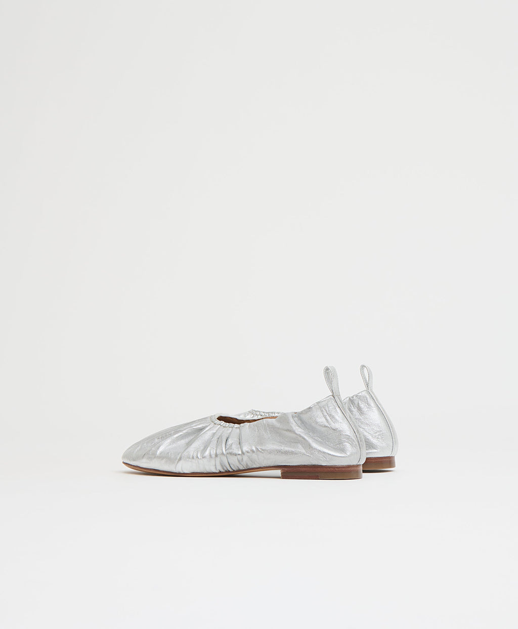 Ruched Ballerina in Crinkle Silver