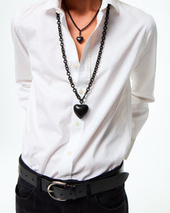 The Puffy Heart Necklace in Black