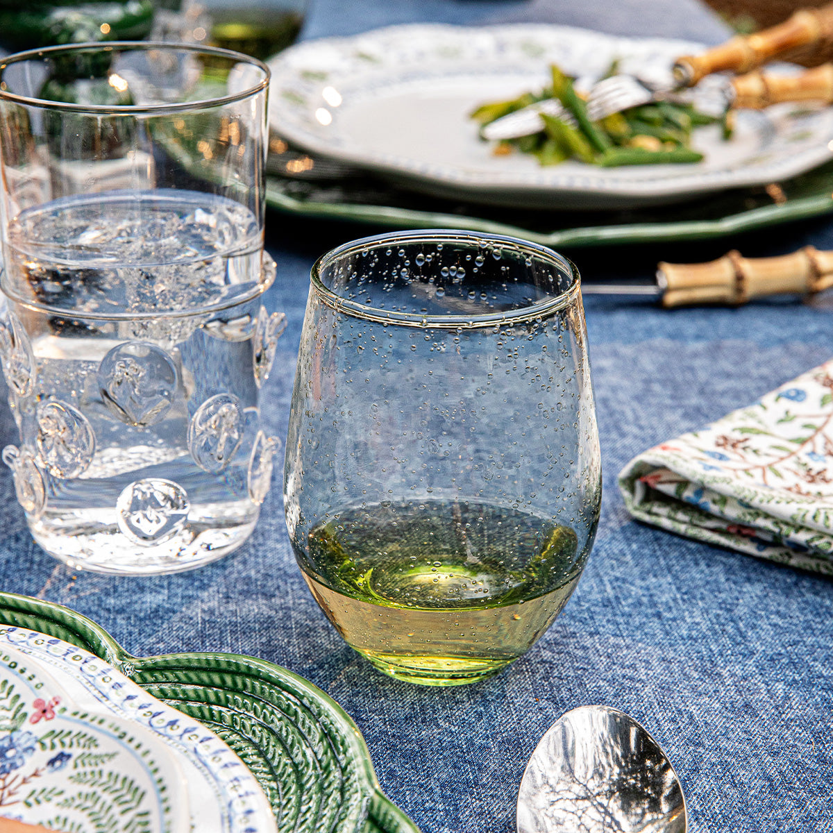 Provence Stemless Wine Glass in Basil