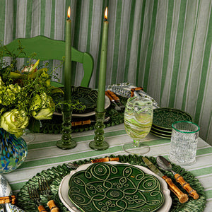Provence 5" Candlestick, Set of 2 in Basil