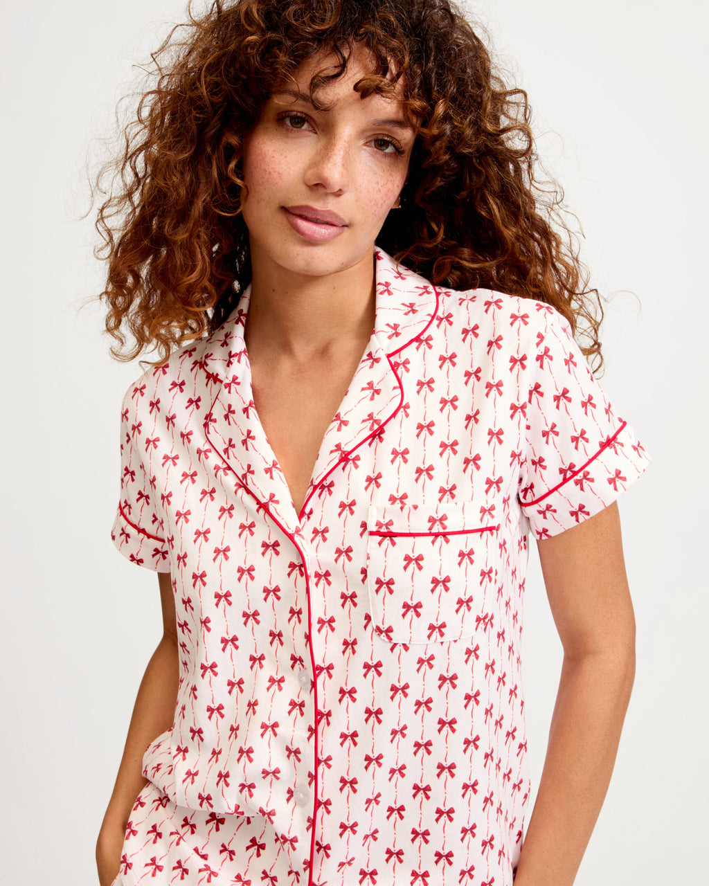 Women’s Pima Short Set in Blissful Bows