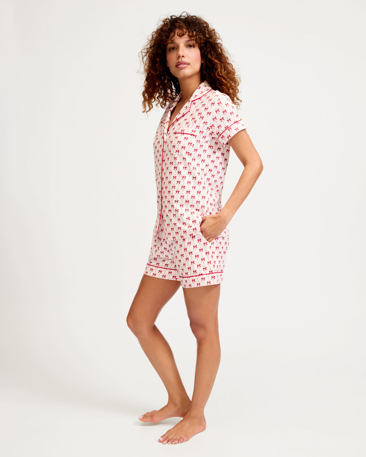 Women’s Pima Short Set in Blissful Bows