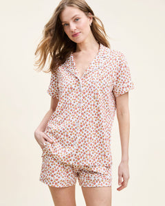 Women’s Pima Short Sleeve Short Set in Pumpkin Patch