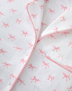 Women’s Pima Short Sleeve Short Set in Blushing Bows