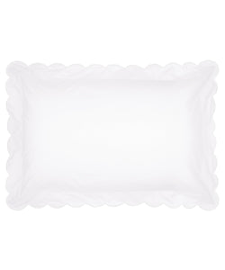 Annabelle Scalloped Bed Linen, White Standard Pillowcase