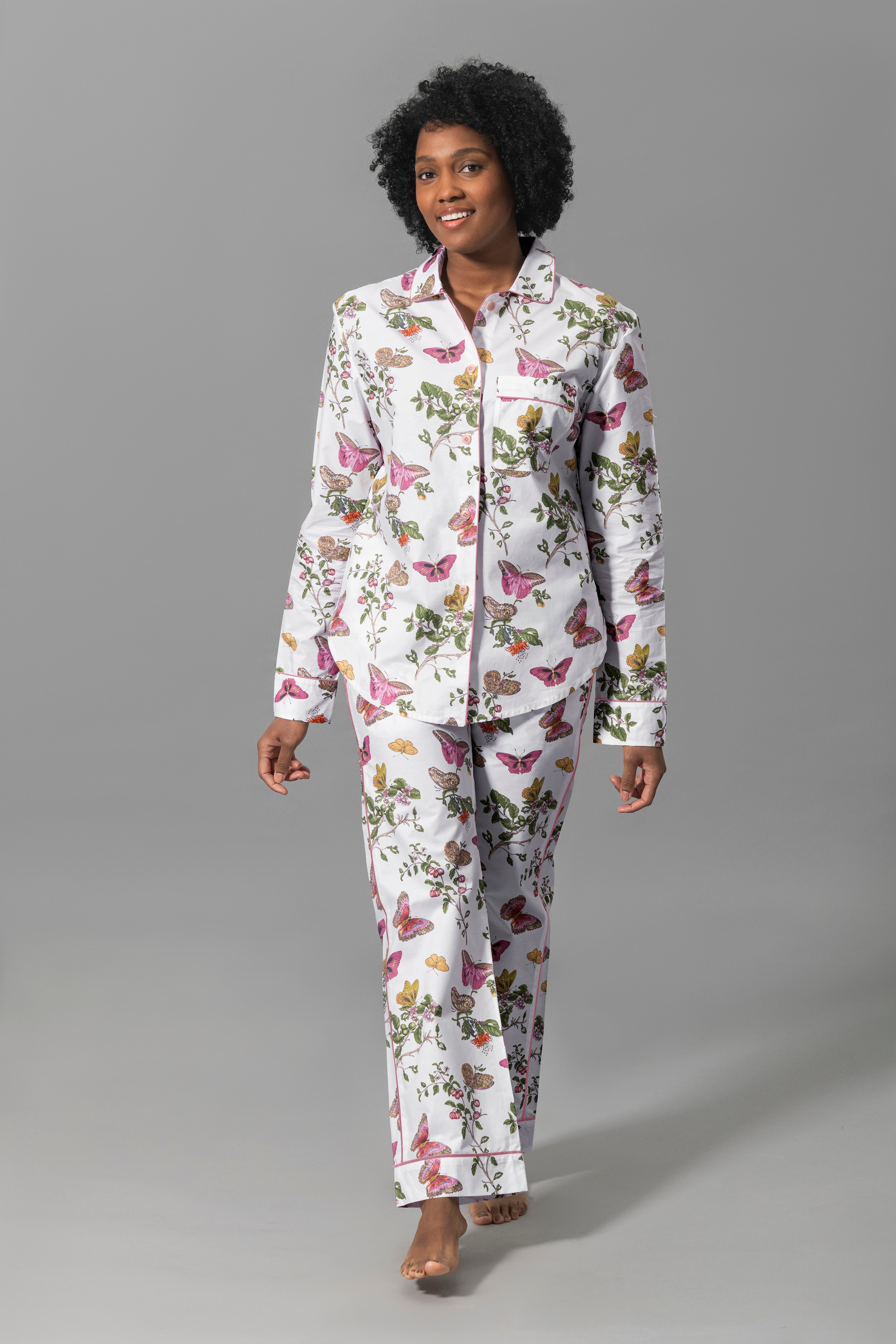 Luca Pajama Set in Baudin Butterfly Pink