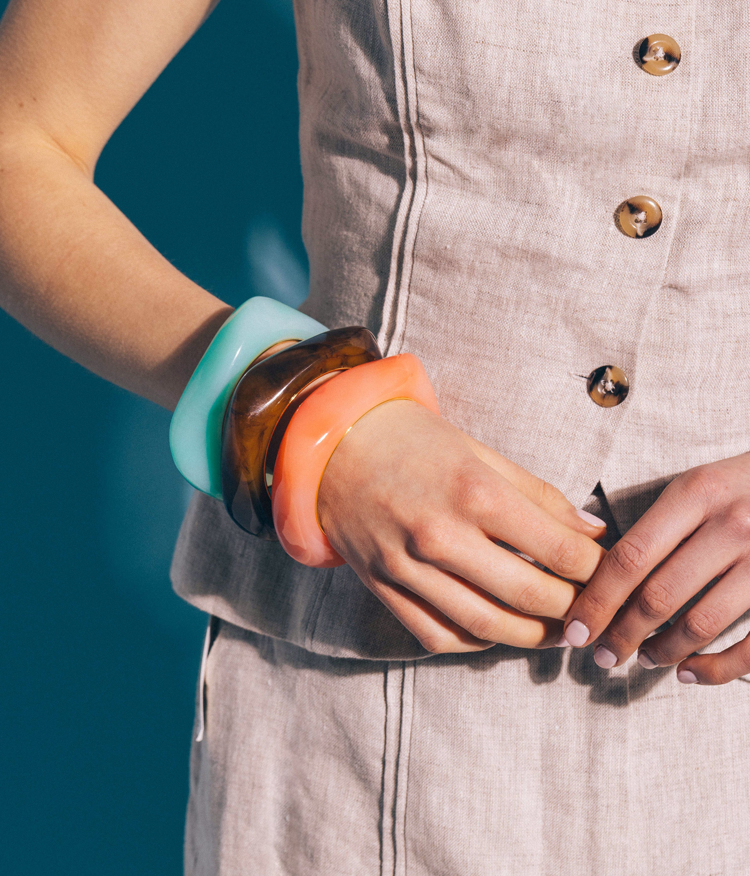 Paloma Bangle Bracelet in Pink