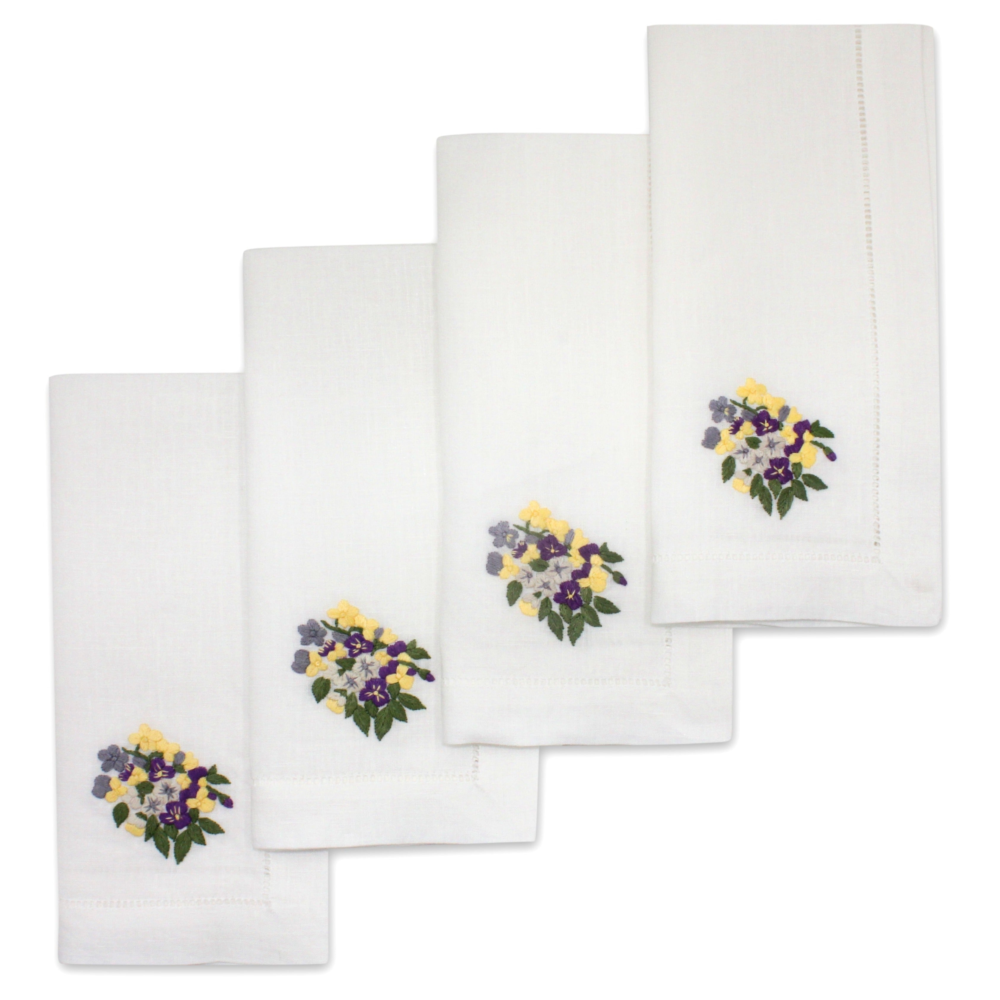 Pansy Dinner Napkins (4) Pansy Chefanie 