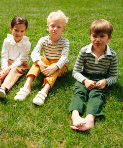 Parker Polo in Pine Twin Stripe